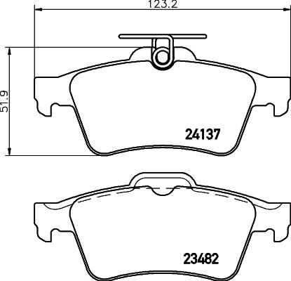 HELLA 8DB 355 045-411 - Тормозные колодки, дисковые, комплект unicars.by