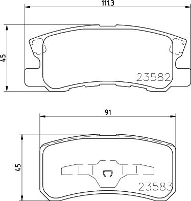 HELLA 8DB 355 045-481 - Тормозные колодки, дисковые, комплект unicars.by