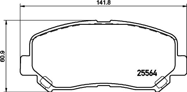 HELLA 8DB 355 045-541 - Тормозные колодки, дисковые, комплект unicars.by