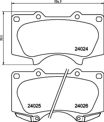 HELLA 8DB 355 045-581 - Тормозные колодки, дисковые, комплект unicars.by