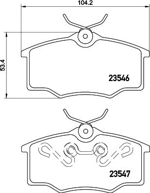 HELLA 8DB 355 045-531 - Тормозные колодки, дисковые, комплект unicars.by