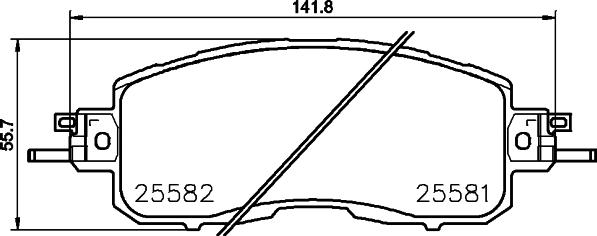 HELLA 8DB 355 045-621 - Тормозные колодки, дисковые, комплект unicars.by