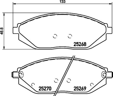 HELLA 8DB 355 045-181 - Тормозные колодки, дисковые, комплект unicars.by