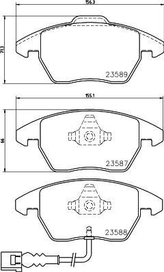 HELLA 8DB 355 045-121 - Тормозные колодки, дисковые, комплект unicars.by