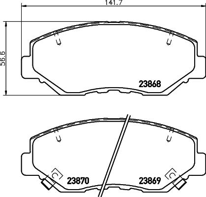 HELLA 8DB 355 045-171 - Тормозные колодки, дисковые, комплект unicars.by