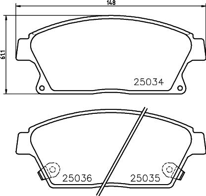 HELLA 8DB 355 045-341 - Тормозные колодки, дисковые, комплект unicars.by