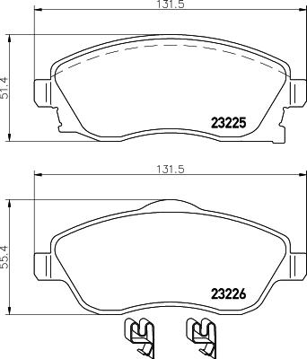 HELLA 8DB 355 045-371 - Тормозные колодки, дисковые, комплект unicars.by