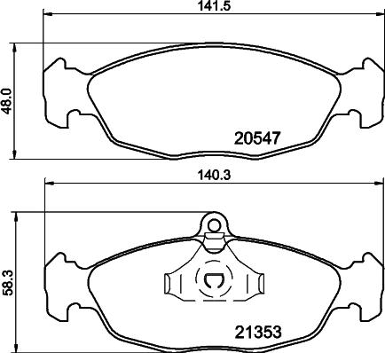 HELLA 8DB 355 045-261 - Тормозные колодки, дисковые, комплект unicars.by