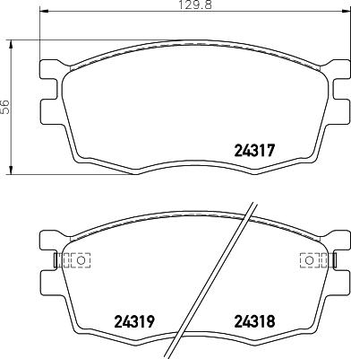 HELLA 8DB 355 045-211 - Тормозные колодки, дисковые, комплект unicars.by