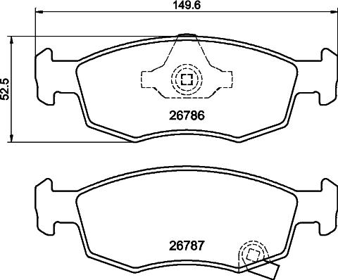 HELLA 8DB 355 046-041 - Тормозные колодки, дисковые, комплект unicars.by