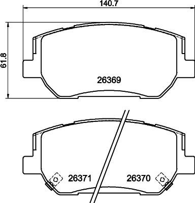 HELLA 8DB 355 046-181 - Тормозные колодки, дисковые, комплект unicars.by