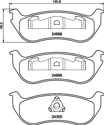 HELLA 8DB 355 040-451 - Тормозные колодки, дисковые, комплект unicars.by