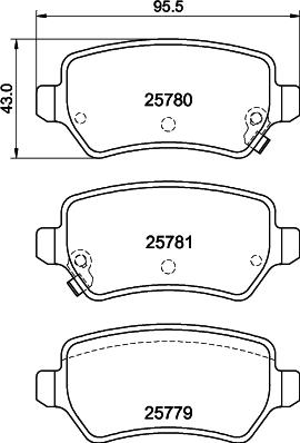 HELLA 8DB 355 040-611 - Тормозные колодки, дисковые, комплект unicars.by