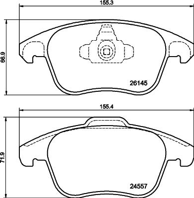 HELLA 8DB 355 040-141 - Тормозные колодки, дисковые, комплект unicars.by