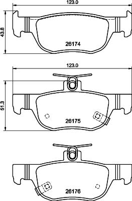 HELLA 8DB 355 040-101 - Тормозные колодки, дисковые, комплект unicars.by