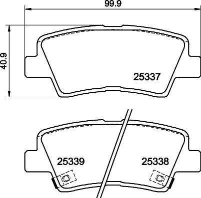 HELLA 8DB 355 040-171 - Тормозные колодки, дисковые, комплект unicars.by