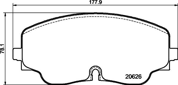 HELLA 8DB 355 041-051 - Тормозные колодки, дисковые, комплект unicars.by