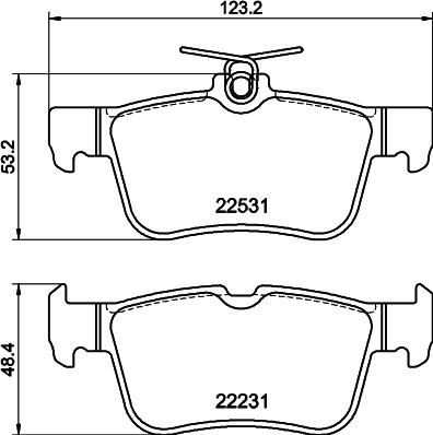 HELLA 8DB 355 041-071 - Тормозные колодки, дисковые, комплект unicars.by