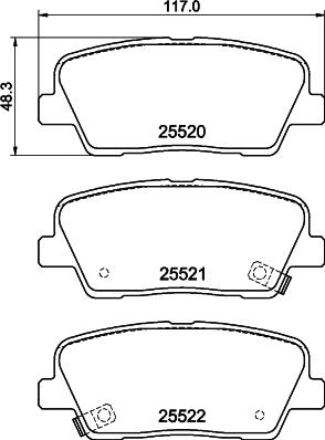 HELLA 8DB 355 041-141 - Тормозные колодки, дисковые, комплект unicars.by