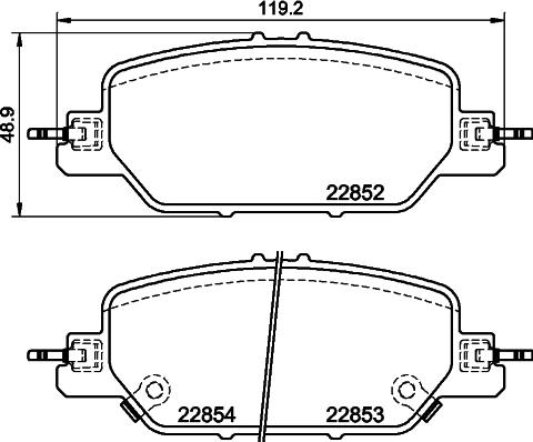 HELLA 8DB 355 041-201 - Тормозные колодки, дисковые, комплект unicars.by