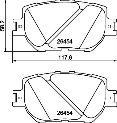 HELLA 8DB 355 041-221 - Тормозные колодки, дисковые, комплект unicars.by