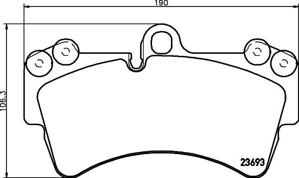 HELLA 8DB 355 043-161 - Тормозные колодки, дисковые, комплект unicars.by