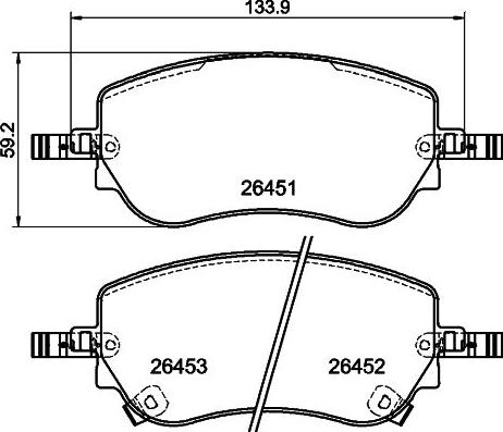 HELLA 8DB 355 043-861 - Тормозные колодки, дисковые, комплект unicars.by