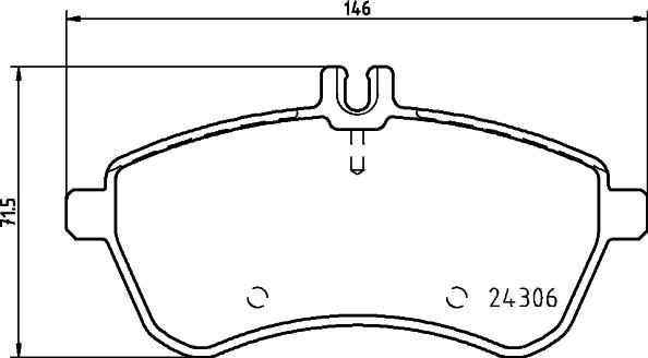 HELLA 8DB 355 043-261 - Тормозные колодки, дисковые, комплект unicars.by