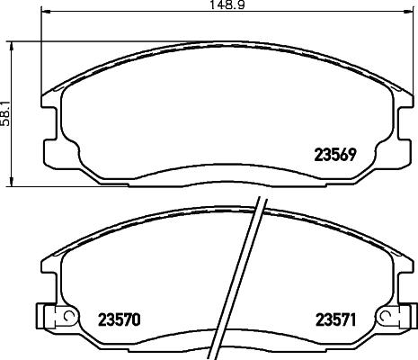 HELLA 8DB 355 009-991 - Тормозные колодки, дисковые, комплект unicars.by