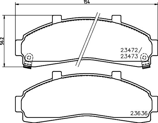 HELLA 8DB 355 009-941 - Тормозные колодки, дисковые, комплект unicars.by