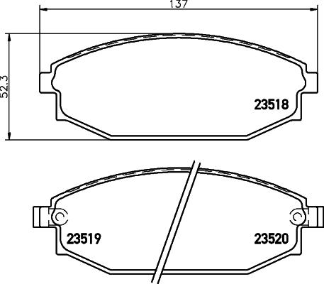 HELLA 8DB 355 009-961 - Тормозные колодки, дисковые, комплект unicars.by