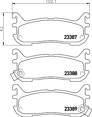 HELLA 8DB 355 009-911 - Тормозные колодки, дисковые, комплект unicars.by