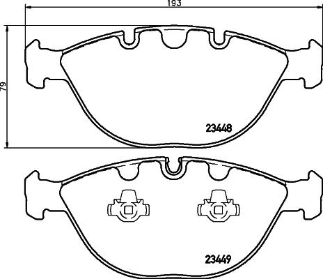 HELLA 8DB 355 009-921 - Тормозные колодки, дисковые, комплект unicars.by