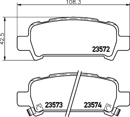 HELLA 8DB 355 009-401 - Тормозные колодки, дисковые, комплект unicars.by