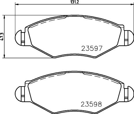 HELLA 8DB 355 009-411 - Тормозные колодки, дисковые, комплект unicars.by