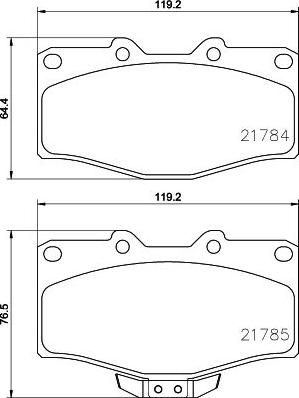 HELLA 8DB 355 009-471 - Тормозные колодки, дисковые, комплект unicars.by