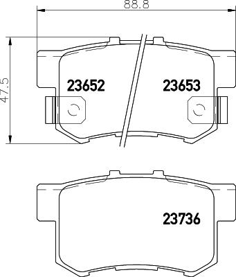 HELLA 8DB 355 009-581 - Тормозные колодки, дисковые, комплект unicars.by