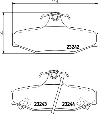 HELLA 8DB 355 009-571 - Тормозные колодки, дисковые, комплект unicars.by