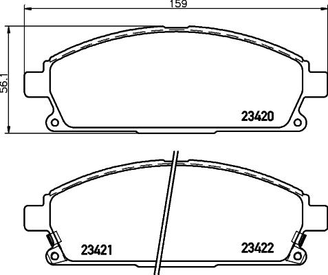 HELLA 8DB 355 009-661 - Тормозные колодки, дисковые, комплект unicars.by