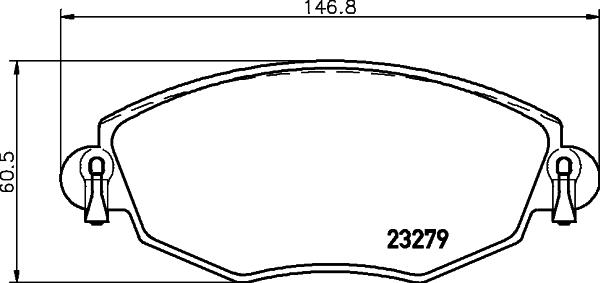 HELLA 8DB 355 009-071 - Тормозные колодки, дисковые, комплект unicars.by