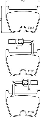 HELLA 8DB 355 009-191 - Тормозные колодки, дисковые, комплект unicars.by