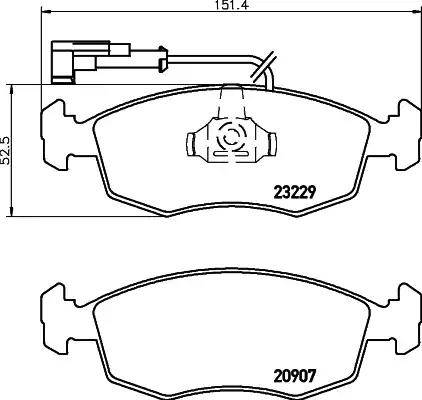 HELLA 8DB 355 009-151 - Тормозные колодки, дисковые, комплект unicars.by