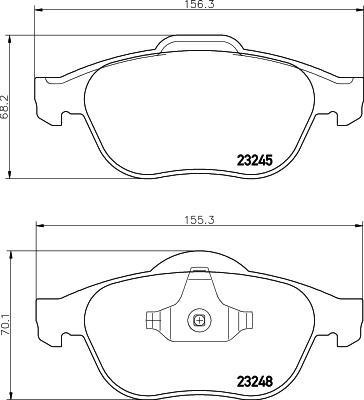 HELLA 8DB 355 009-111 - Тормозные колодки, дисковые, комплект unicars.by