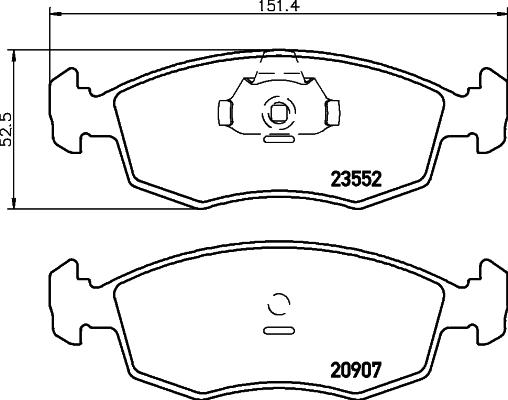 HELLA 8DB 355 009-131 - Тормозные колодки, дисковые, комплект unicars.by