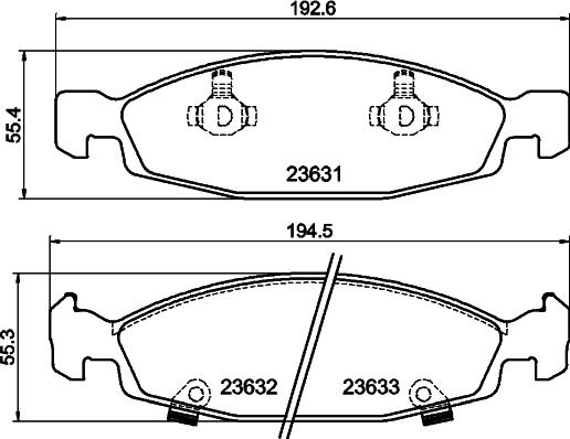 HELLA 8DB 355 009-881 - Тормозные колодки, дисковые, комплект unicars.by