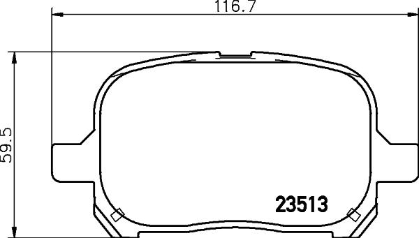 HELLA 8DB 355 009-351 - Тормозные колодки, дисковые, комплект unicars.by