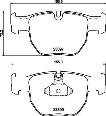 HELLA 8DB 355 009-301 - Тормозные колодки, дисковые, комплект unicars.by