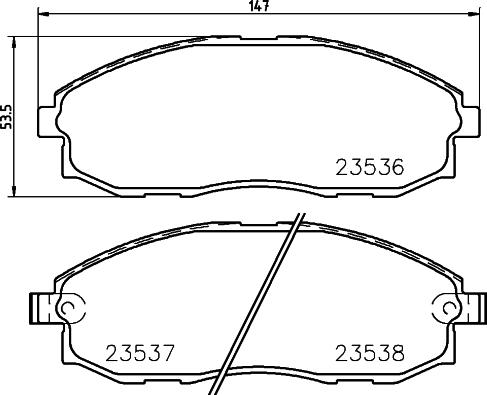 HELLA 8DB 355 009-381 - Тормозные колодки, дисковые, комплект unicars.by