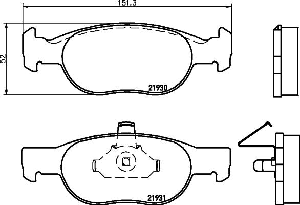 HELLA 8DB 355 009-231 - Тормозные колодки, дисковые, комплект unicars.by