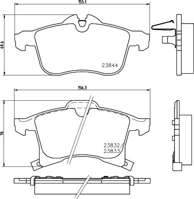 HELLA 8DB 355 009-221 - Тормозные колодки, дисковые, комплект unicars.by